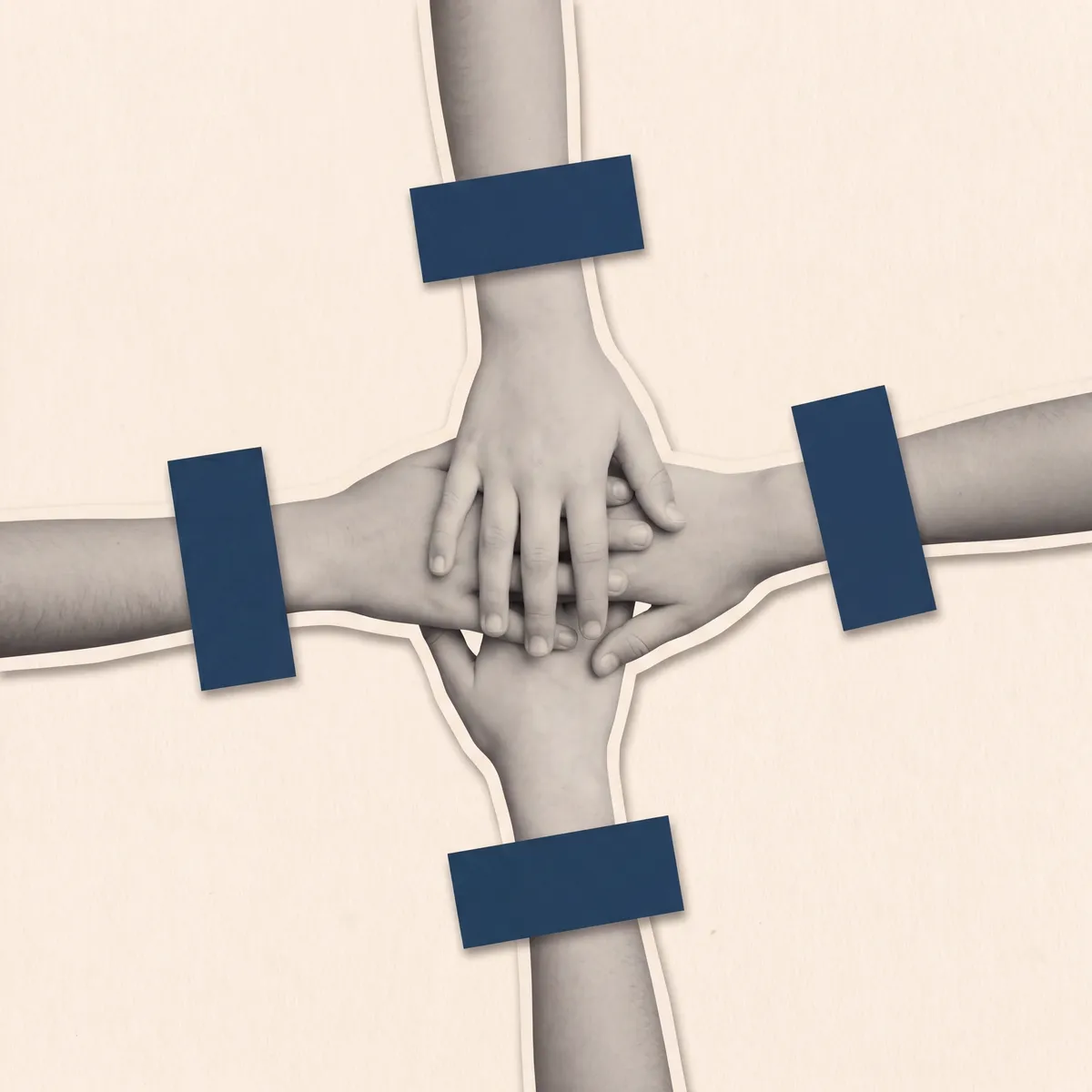 Ilustración editorial del pilar Altruismo y Cohesión